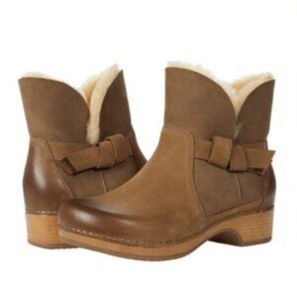 Dansko Brown Ankle Boots with Bow Detail Size 37 = Size 6.5-7 - Picture 1 of 11
